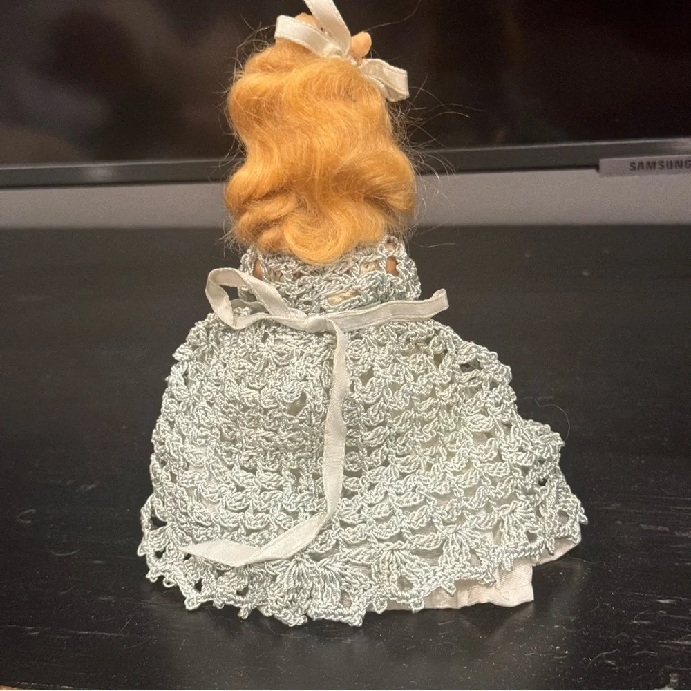 1950s Plastic Dolls in Crocheted Dresses with Underskirts, Panties, and Hats /